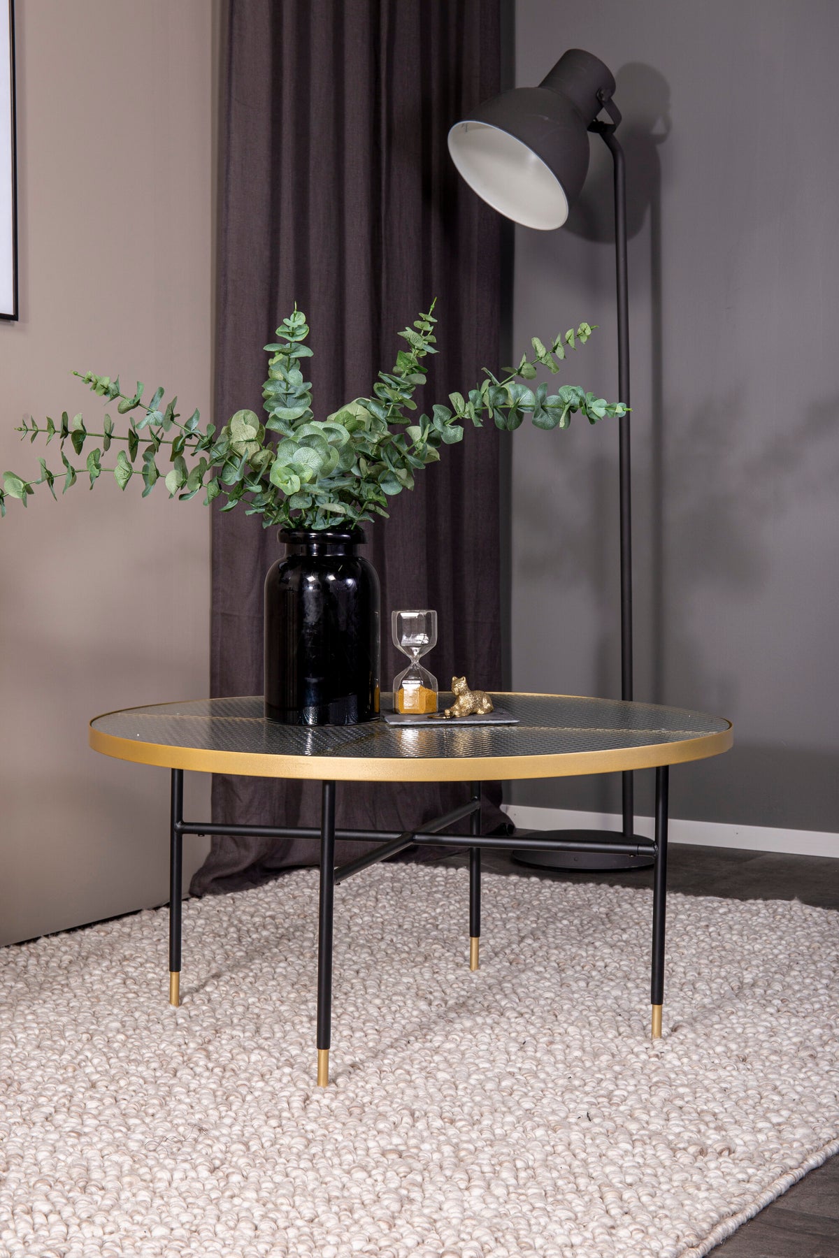 Bubbles sofabord - Ø98 cm - guld, klar - billede 25