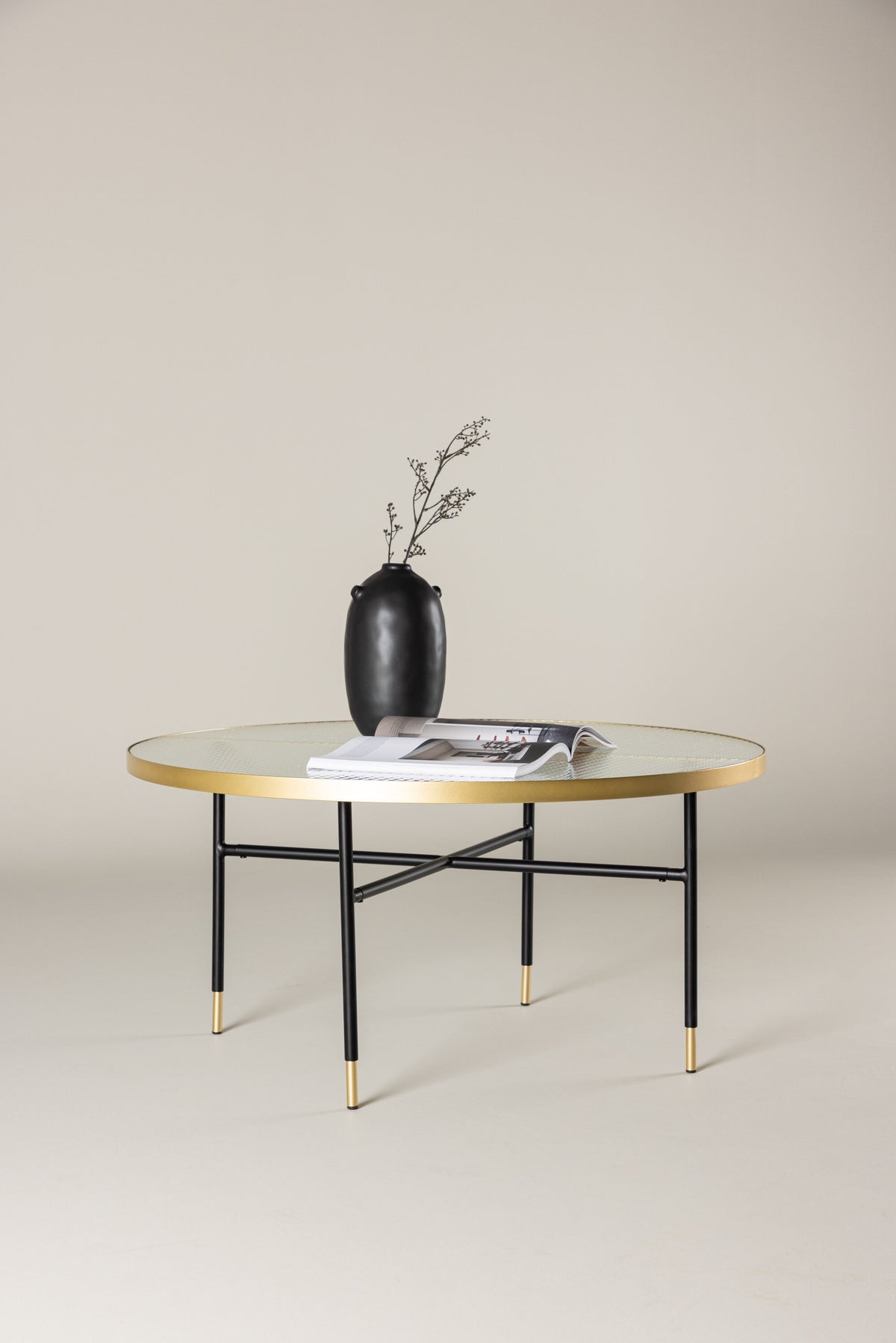 Bubbles sofabord - Ø98 cm - guld, klar - billede 27