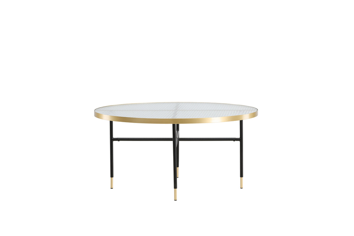 Bubbles sofabord - Ø98 cm - guld, klar - billede 4