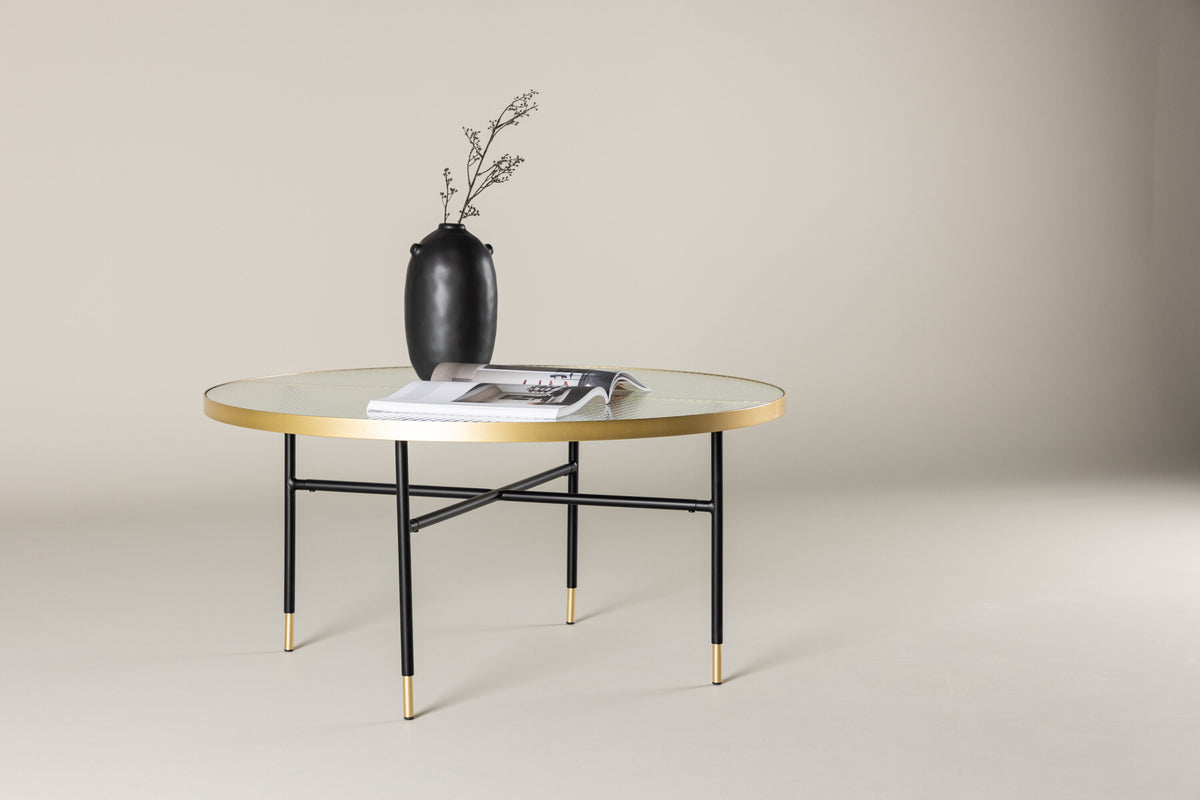 Bubbles sofabord - Ø98 cm - guld, klar - billede 16