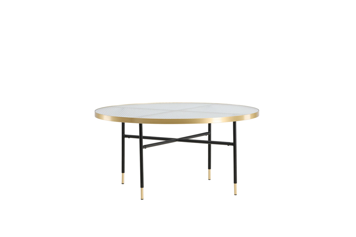 Bubbles sofabord - Ø98 cm - guld, klar - billede 5