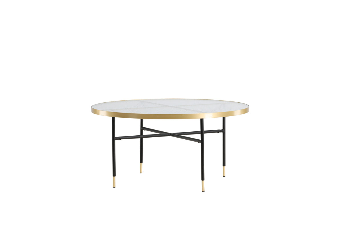 Bubbles sofabord - Ø98 cm - guld, klar - billede 6