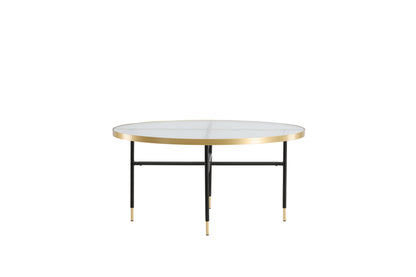 Bubbles sofabord - Ø98 cm - guld, klar - billede 10