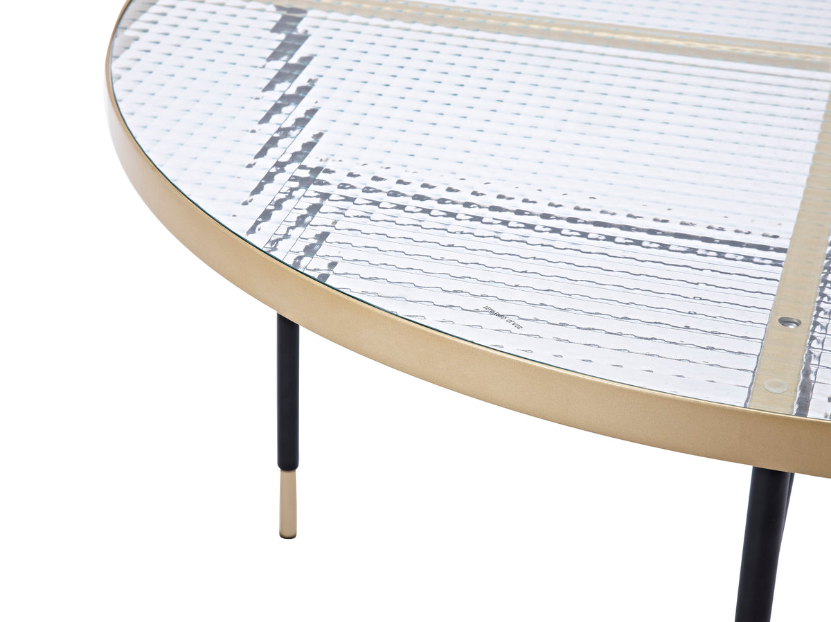 Bubbles sofabord - Ø98 cm - guld, klar - billede 14