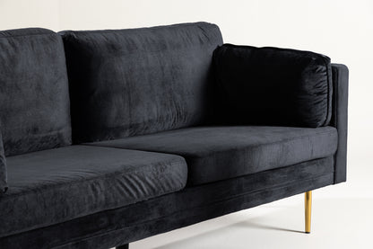 Boom 3-personers sofa - sort, guld - billede 11