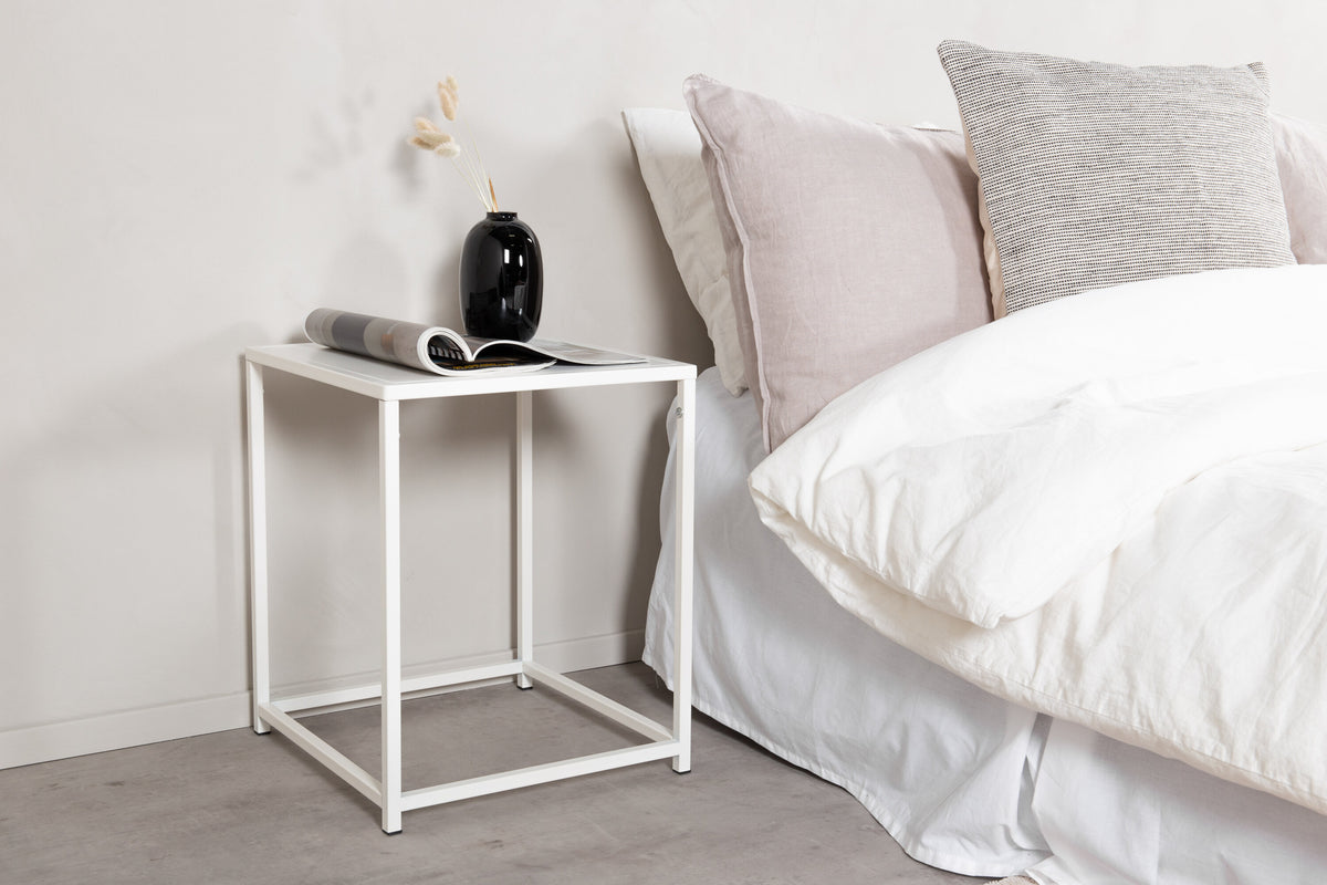 Staal sidebord - 37 × 38 cm - hvid - billede 9