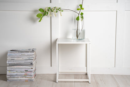 Staal sidebord - 37 × 38 cm - hvid - billede 4
