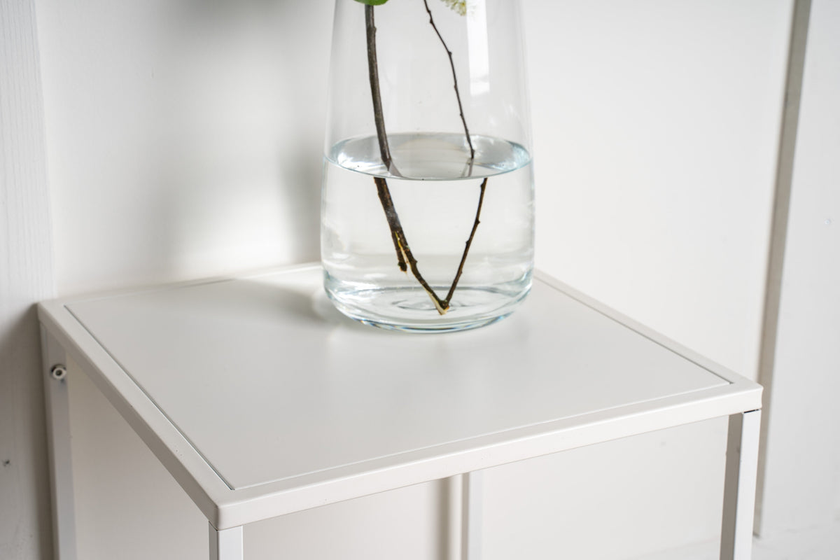 Staal sidebord - 37 × 38 cm - hvid - billede 8