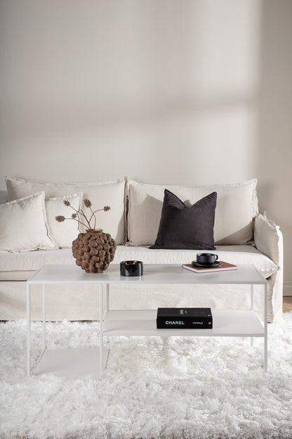 Staal sofabord - 120 × 50 cm - hvid - billede 16