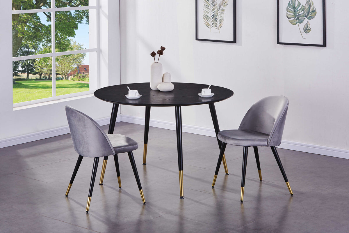 Dipp rundt spisebord - Ø115 cm - sort, guld - billede 1