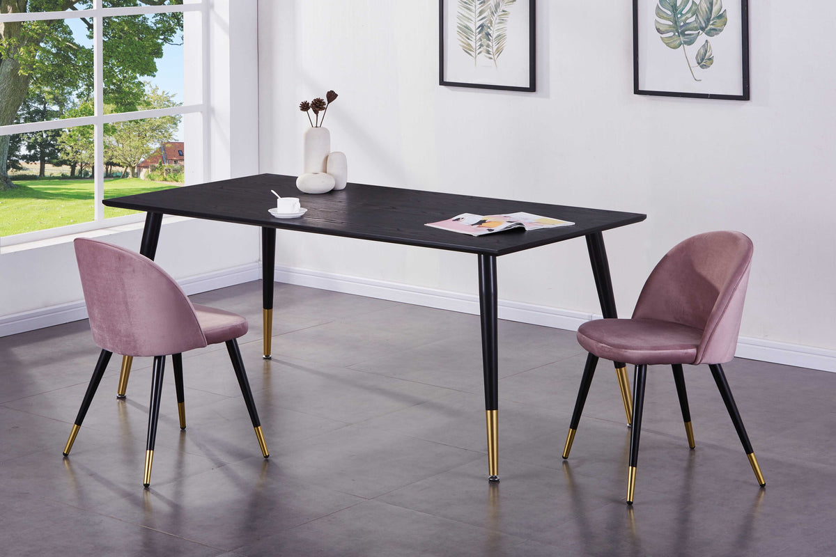 Dipp spisebord - 180 × 90 cm - sort, guld - billede 1