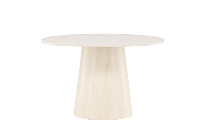 Lanzo rundt spisebord - Ø120 cm - hvidpigmenteret - billede 4