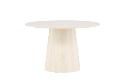 Lanzo rundt spisebord - Ø120 cm - hvidpigmenteret - billede 7