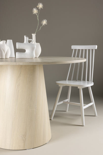 Lanzo rundt spisebord - Ø120 cm - hvidpigmenteret - billede 18