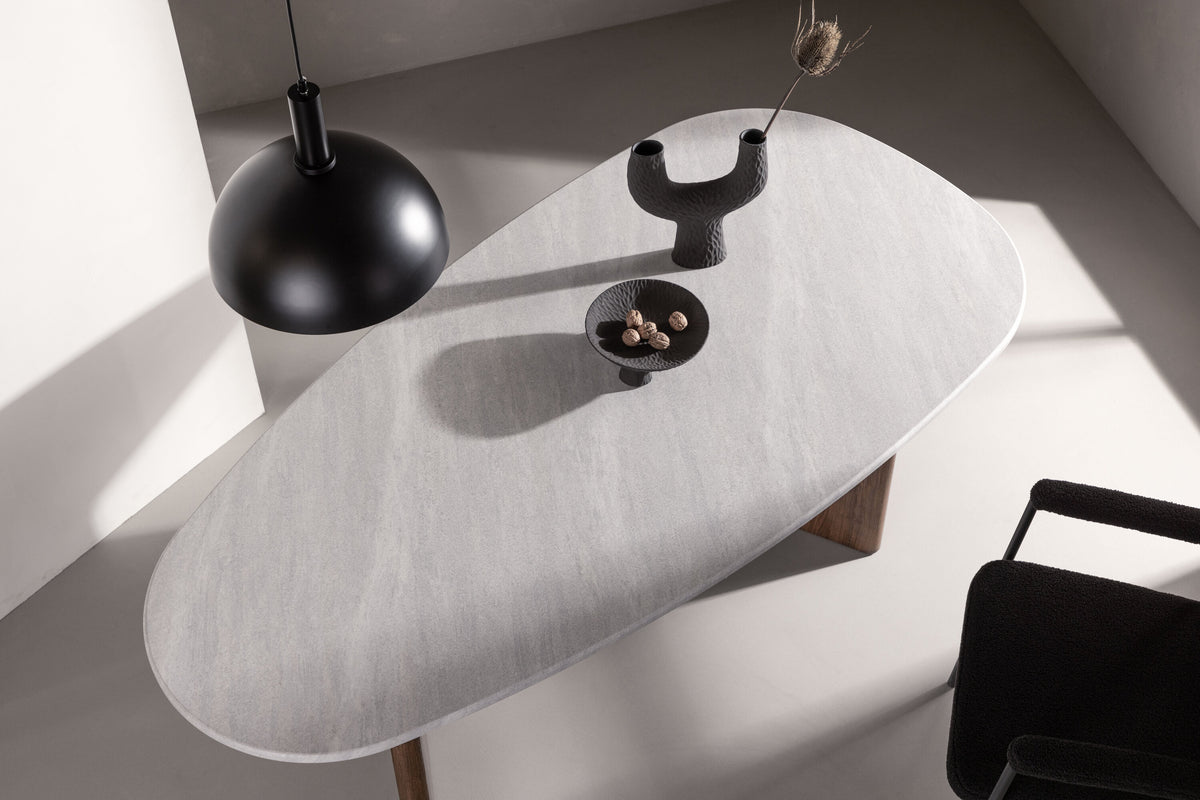 Grönvik ovalt spisebord - 180 × 90 cm - lysegrå, mokka - billede 13