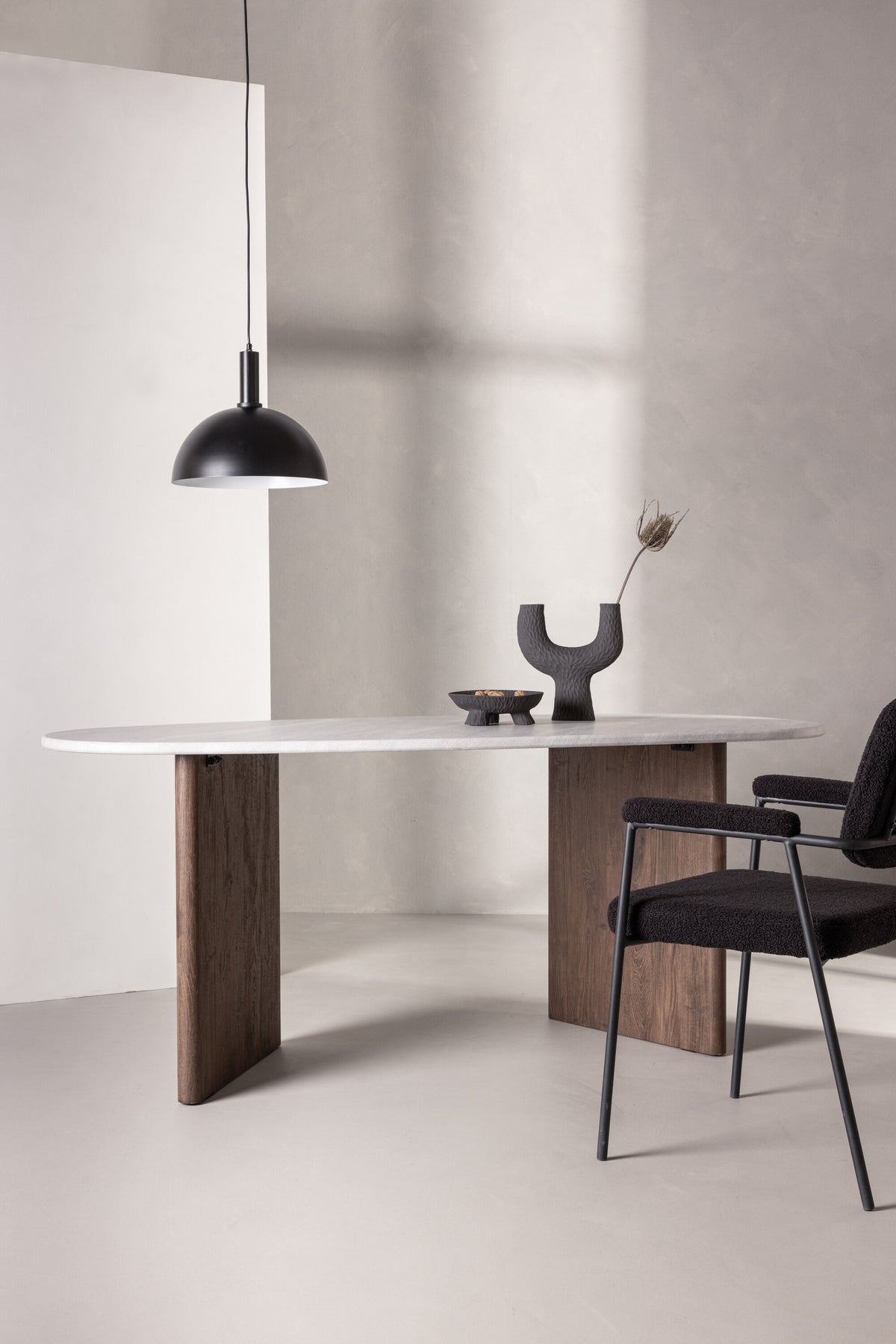 Grönvik ovalt spisebord - 180 × 90 cm - lysegrå, mokka - billede 18