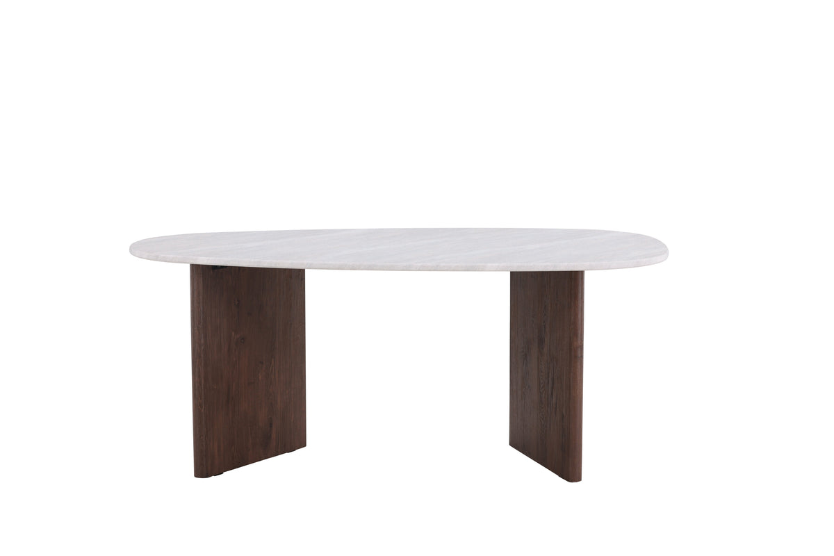 Grönvik ovalt spisebord - 180 × 90 cm - lysegrå, mokka - billede 4