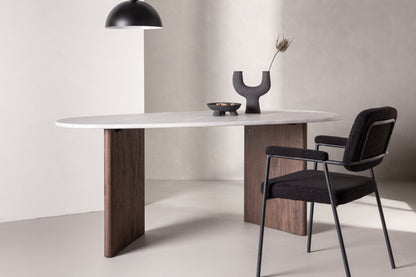 Grönvik ovalt spisebord - 180 × 90 cm - lysegrå, mokka - billede 14