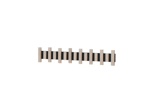 Nimes Knagerække 75x3,5x13cm - Sort/Lyst træ