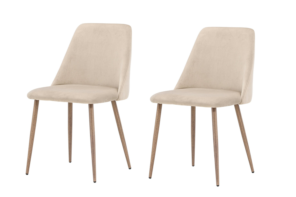 Night spisebordsstole - valnøddefarvet, beige - 2 stk. - billede 1