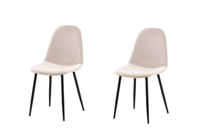 Polar spisebordsstole - beige, sort - 2 stk. - billede 1