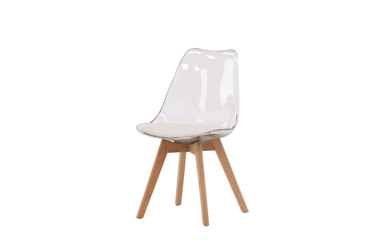 Edvin spisebordsstole - natur, transparent, hvid - 2 stk. - billede 3