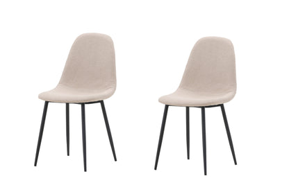 Polar spisebordsstole - beige, sort - 2 stk. - billede 1