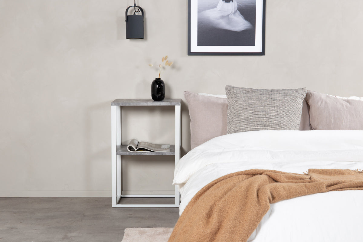 Rise sengebord - 45 × 30 cm - grå, hvid - billede 3