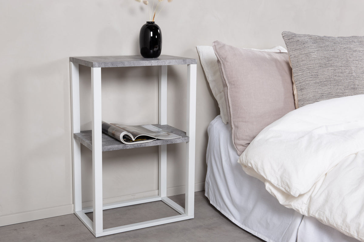 Rise sengebord - 45 × 30 cm - grå, hvid - billede 4