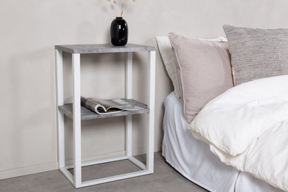 Rise sengebord - 45 × 30 cm - grå, hvid - billede 4