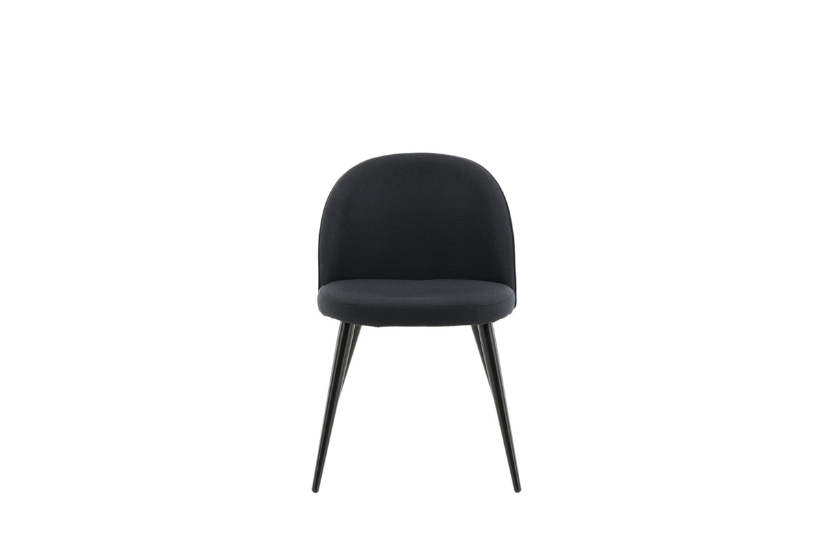 Velvet spisebordsstole - sort - 2 stk. - billede 2