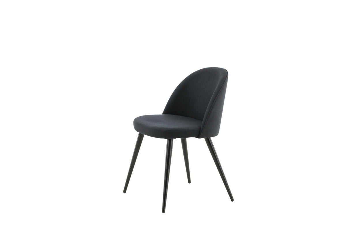 Velvet spisebordsstole - sort - 2 stk. - billede 4