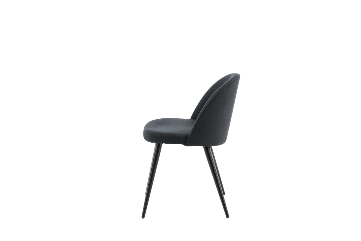 Velvet spisebordsstole - sort - 2 stk. - billede 5