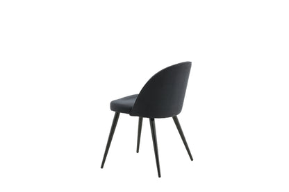 Velvet spisebordsstole - sort - 2 stk. - billede 6