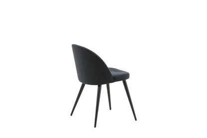 Velvet spisebordsstole - sort - 2 stk. - billede 10
