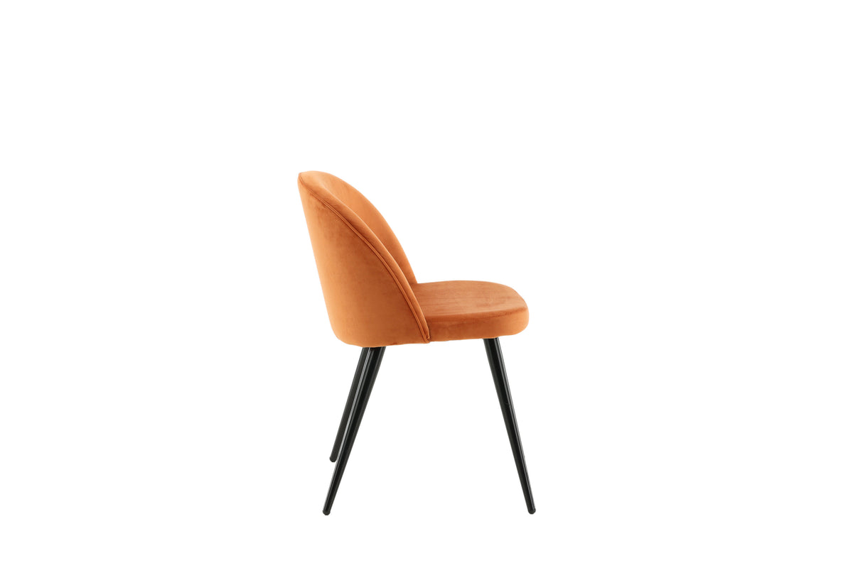 Velvet spisebordsstole - sort, rustorange - 2 stk. - billede 11