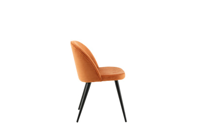 Velvet spisebordsstole - sort, rustorange - 2 stk. - billede 11