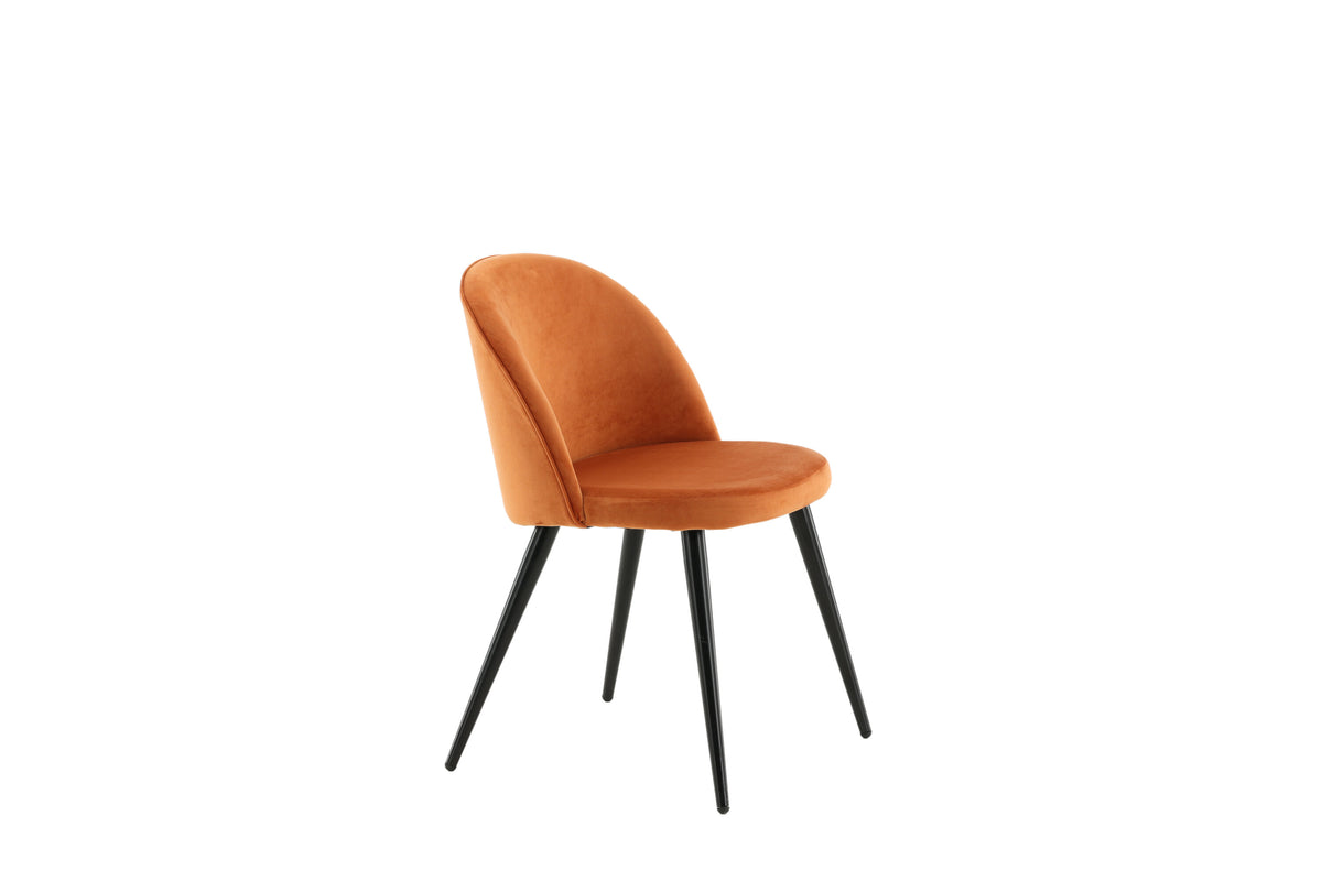 Velvet spisebordsstole - sort, rustorange - 2 stk. - billede 12