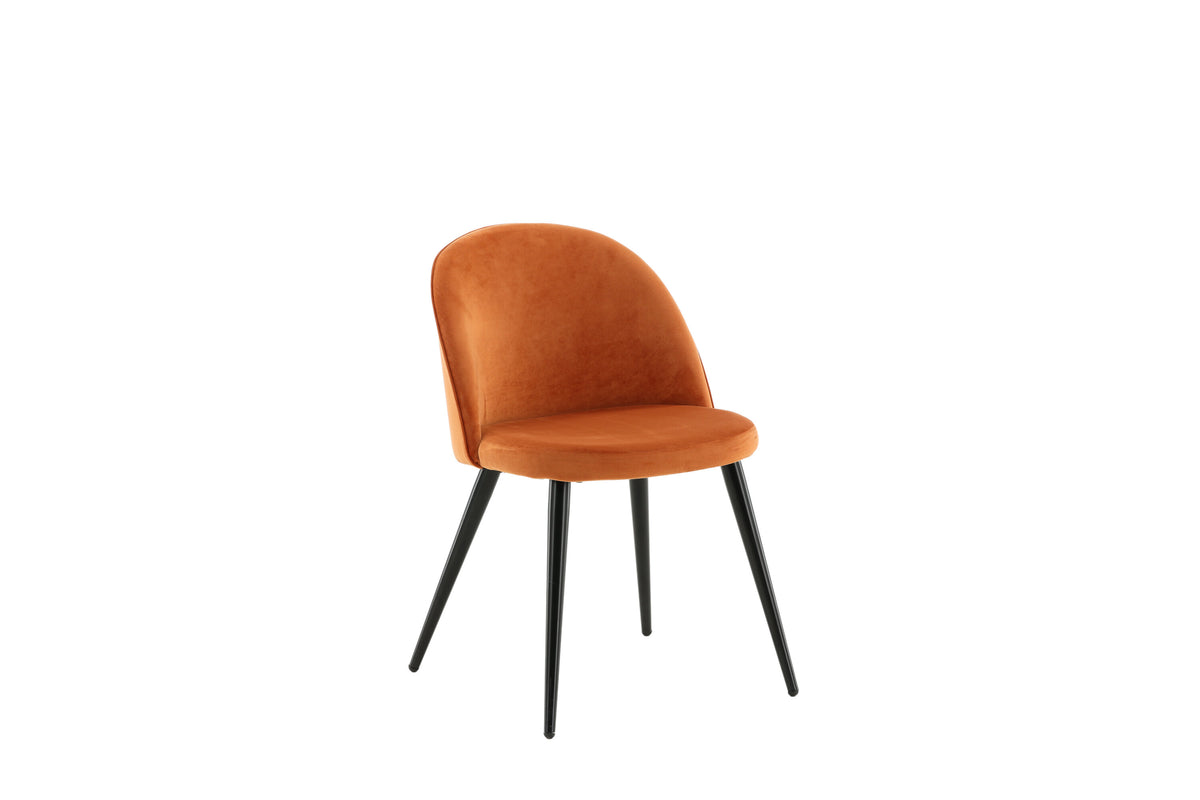 Velvet spisebordsstole - sort, rustorange - 2 stk. - billede 13