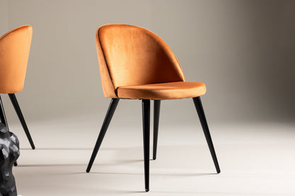 Velvet spisebordsstole - sort, rustorange - 2 stk. - billede 15