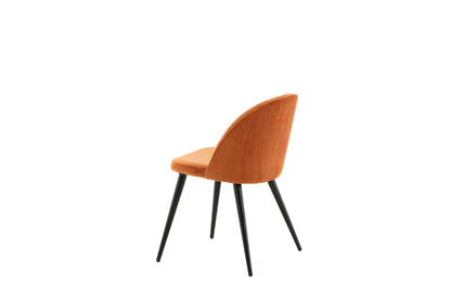 Velvet spisebordsstole - sort, rustorange - 2 stk. - billede 6