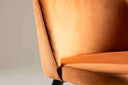 Velvet spisebordsstole - sort, rustorange - 2 stk. - billede 16