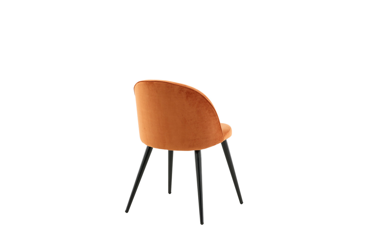 Velvet spisebordsstole - sort, rustorange - 2 stk. - billede 9
