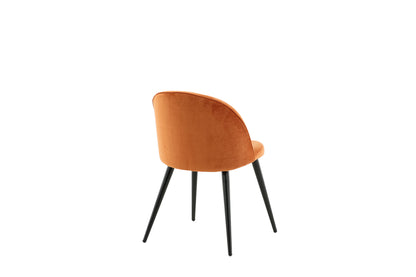 Velvet spisebordsstole - sort, rustorange - 2 stk. - billede 9