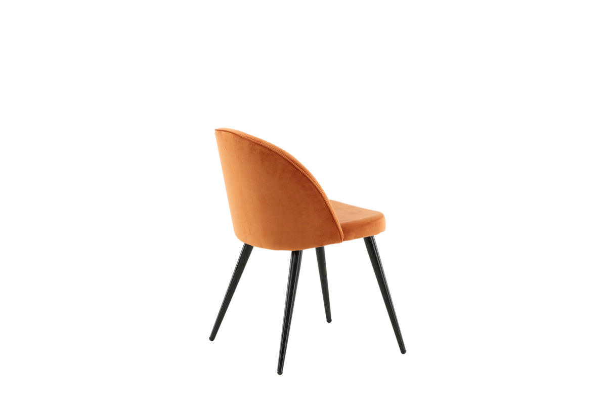 Velvet spisebordsstole - sort, rustorange - 2 stk. - billede 10