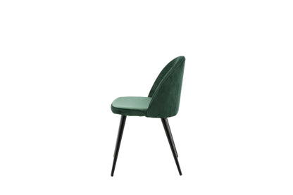 Velvet spisebordsstole - sort, grøn - 2 stk. - billede 5