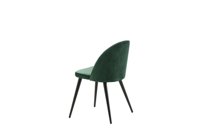 Velvet spisebordsstole - sort, grøn - 2 stk. - billede 6
