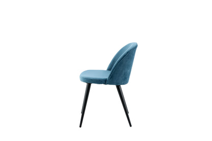 Velvet spisebordsstole - sort, blå - 2 stk. - billede 5