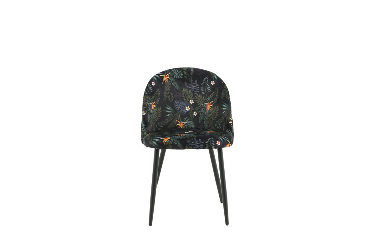 Velvet spisebordsstole - sort - 2 stk. - billede 1
