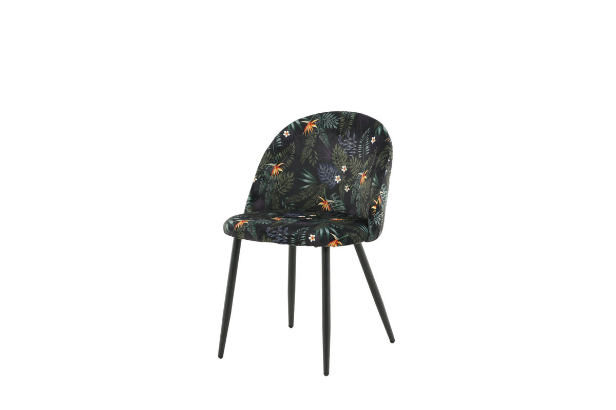 Velvet spisebordsstole - sort - 2 stk. - billede 3